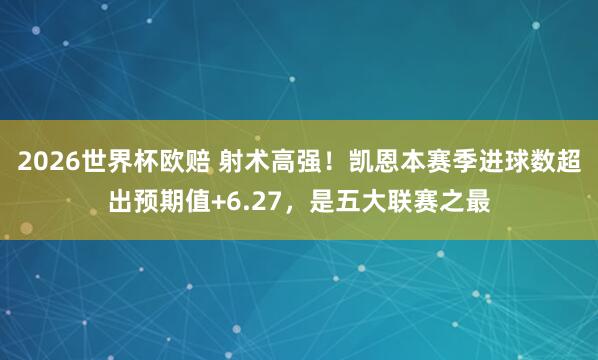 2026世界杯欧赔 射术高强!凯恩本赛季进球数超出预期值+6.27,是五大联赛之最