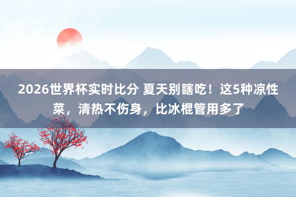 2026世界杯实时比分 夏天别瞎吃！这5种凉性菜，清热不伤身，比冰棍管用多了