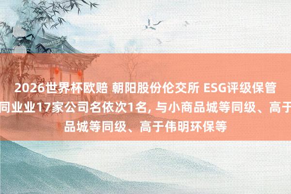 2026世界杯欧赔 朝阳股份伦交所 ESG评级保管B, 位居A股同业业17家公司名依次1名, 与小商品城等同级、高于伟明环保等