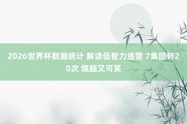 2026世界杯数据统计 解读低智力违警 7集回转20次 烧脑又可笑