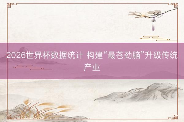 2026世界杯数据统计 构建“最苍劲脑”升级传统产业