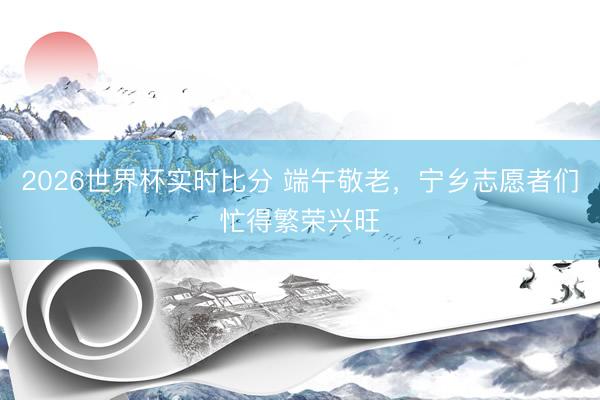 2026世界杯实时比分 端午敬老,宁乡志愿者们忙得繁荣兴旺